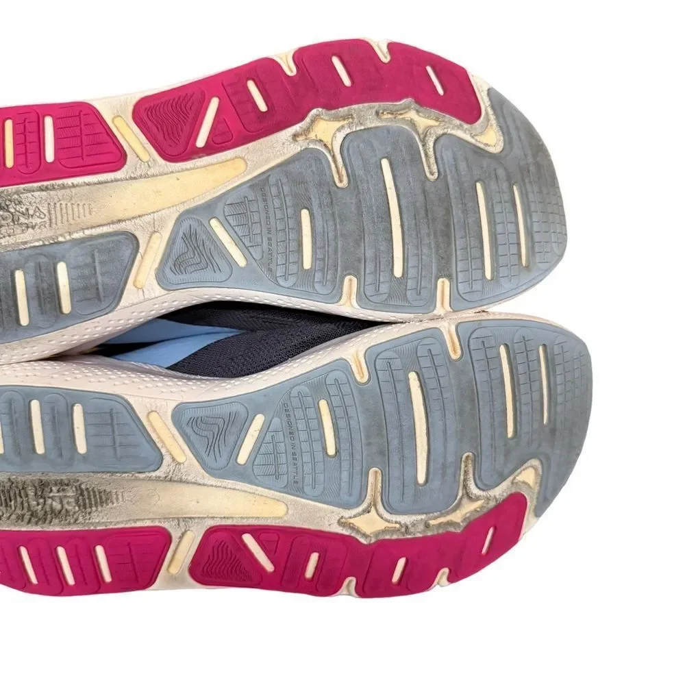 Brooks ghost max Women's Athletic Shoes - Black, Pink, and Blue size 10